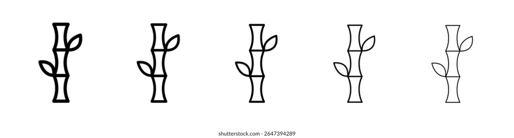 Bambus Symbol flache Illustration Set Logo