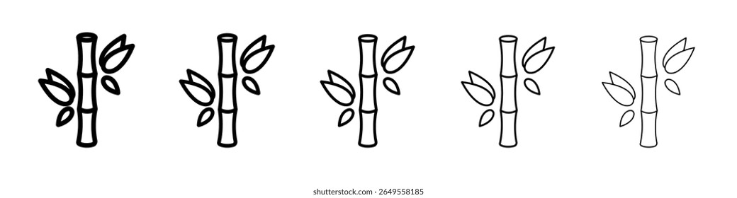 Bamboo icon flat simple outline logo