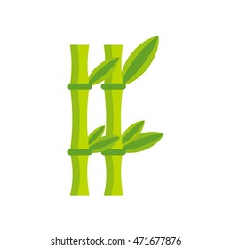 Bamboo icon in flat style isolated on white background. Trees and plants symbol