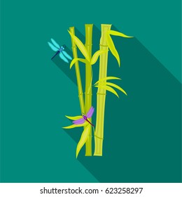 Bamboo icon in flat style isolated on white background. Japan symbol stock vector illustration.