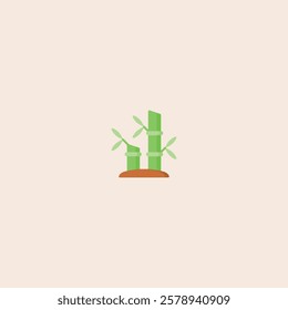 Bamboo icon flat vector design.