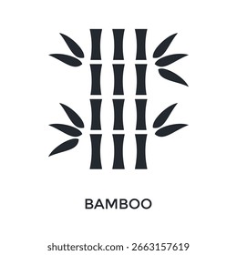 Estilo de glifo de icono de bambú. Ilustración vectorial Para El Diseño gráfico