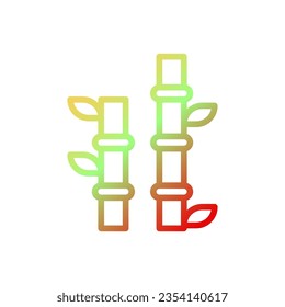 Bamboo icon gradient yellow green red colour chinese new year vector element and symbol perfect.