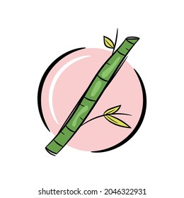 bamboo icon Isolated on white background, hand drawing