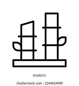 bamboo icon. Line Art Style Design Isolated On White Background