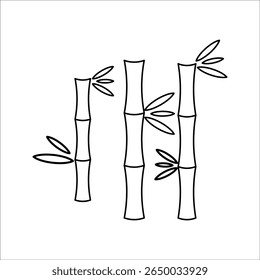 ícone de bambu. Design De Estilo De Arte De Linha Isolado Em Plano De Fundo Branco