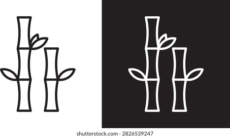 Bamboo icon line art vector..