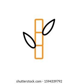 Bamboo icon Line and two colour design template