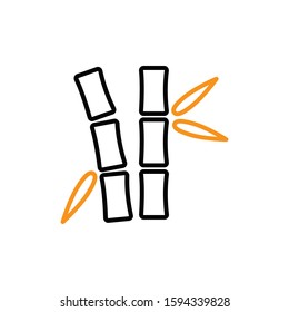Bamboo icon Line and two colour design template