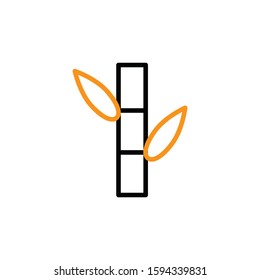 Bamboo icon Line and two colour design template