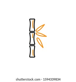 Bamboo icon Line and two colour design template