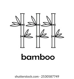 Icono o logotipo de bambú en estilo de línea moderna. Pictograma de contorno negro de alta calidad para diseño de Sitio web y App móviles. Ilustración vectorial sobre fondo blanco.