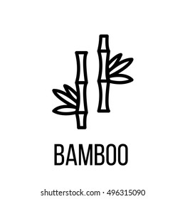 Bamboo icon or logo in modern line style. High quality black outline pictogram for web site design and mobile apps. Vector illustration on a white background. 