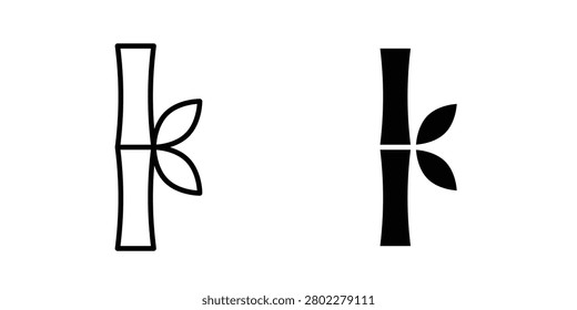 Bamboo icon modern style vectors set.
