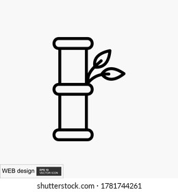 Plantilla de logotipo de vectores de naturaleza de icono de bambú