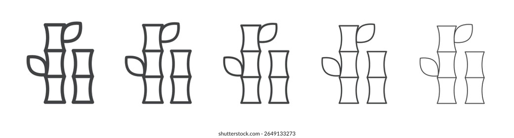 Bamboo icon outline ilustration vector symbol