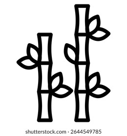 Bamboo icon outline set sign