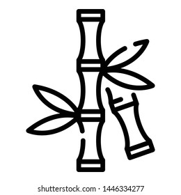 Bamboo icon. Outline bamboo vector icon for web design isolated on white background