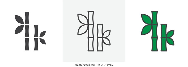 Bamboo icon pack. Vector illustration. EPS10