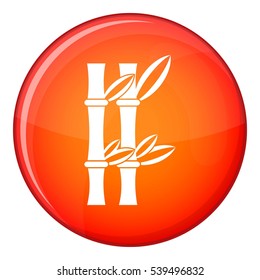 Bamboo icon in red circle isolated on white background vector illustration