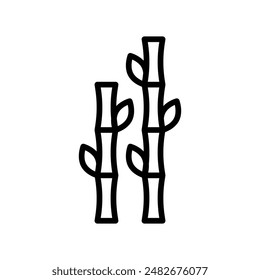Bamboo Icon Set Botanical Illustrations for Nature and Environmental Projects
