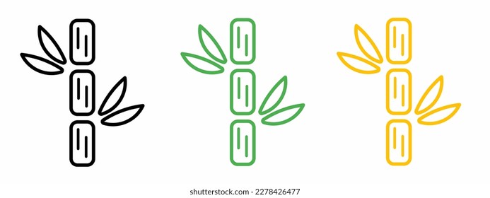 Bamboo icon set. Stock vector illustration.