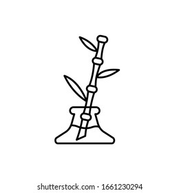 Bambus-Symbol. Einfache Vektorillustration, Rahmenelemente von Hausanlagen für ui und ux, Website oder mobile Anwendungen