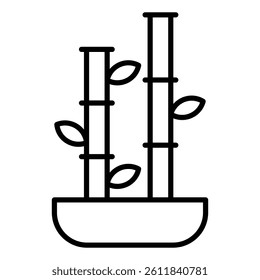 Bamboo icon Simple outline vector logo