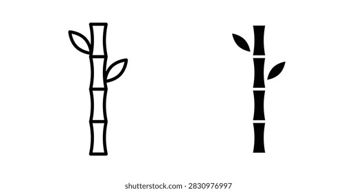 Bamboo icon solid pictogram collection.