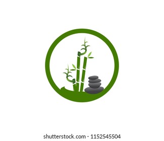 Bamboo icon spa logo design vector illustration