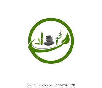 Bamboo icon spa logo design vector illustration