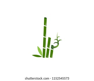 Bamboo icon spa logo design vector illustration