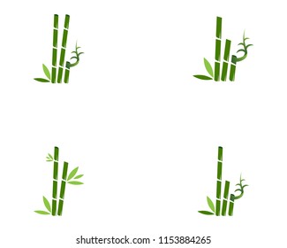 Bamboo icon spa logo design vector illustration
