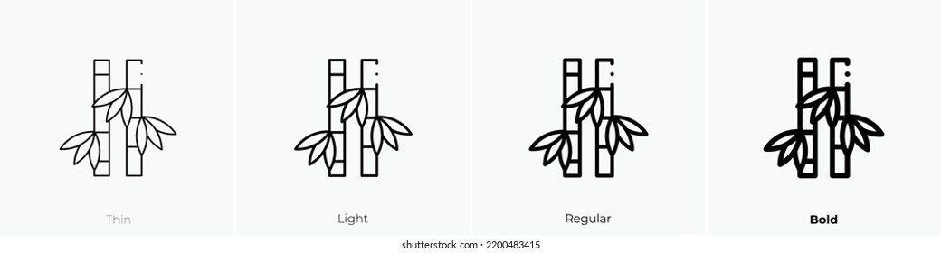 bamboo icon. Thin, Light Regular And Bold style design isolated on white background