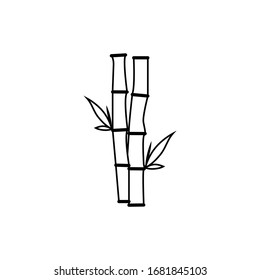 Icono de bambú en diseño plano moderno