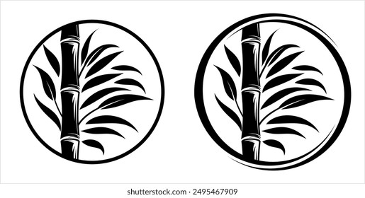 Bamboo Icon, Tropical Tall Grass With Hard, Hollow Stem Vector Art Illustration