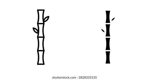 Bamboo icon vector concepts, line and silhouette style.
