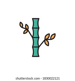bamboo icon vector filled outline design. isolated on white background