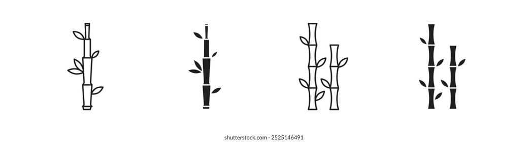 bamboo icon vector filled and outlined icons collection