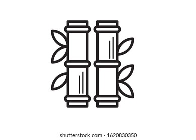 Bamboo icon vector isolate on white background 