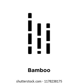Bamboo icon vector isolated on white background, logo concept of Bamboo sign on transparent background, filled black symbol