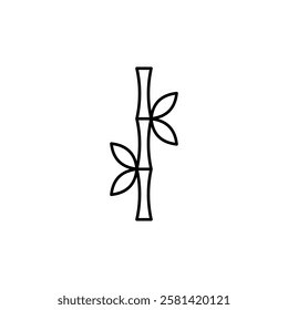 Bamboo Icon, Bamboo Icon Vector, Bamboo Icon Symbol. Sugarcane Vector Icon in line style design.