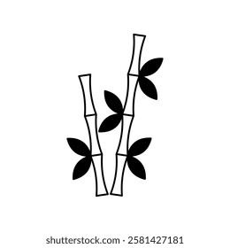 Bamboo Icon, Bamboo Icon Vector, Bamboo Icon Symbol. Sugarcane Vector Icon in line style design.