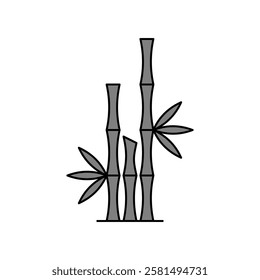 Bamboo Icon, Bamboo Icon Vector, Bamboo Icon Symbol. Sugarcane Vector Icon in line style design.