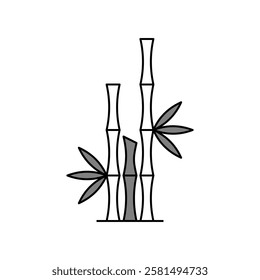 Bamboo Icon, Bamboo Icon Vector, Bamboo Icon Symbol. Sugarcane Vector Icon in line style design.