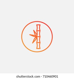 Bamboo icon.gradient illustration isolated vector sign symbol