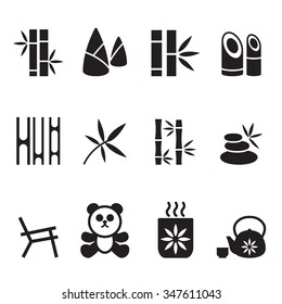 Bamboo icons set Vector