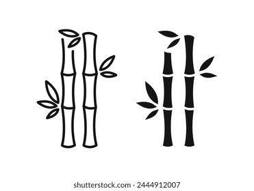 Bamboo icons. Bamboo vectors. Bamboo stalks