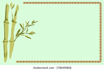 Bamboo illustration with frame for poster, flyer, banner, brochure and background.