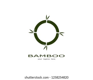 Bamboo illustration logo vector template 